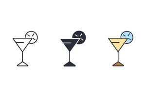 Cocktailikonen symbolen Vektorelemente für infographic Netz
