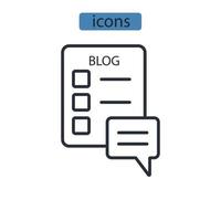 Blog-Icons symbolisieren Vektorelemente für das Infografik-Web vektor