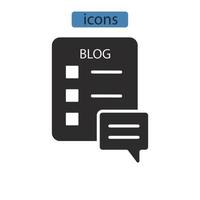 Blog-Icons symbolisieren Vektorelemente für das Infografik-Web vektor