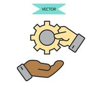 stödja ikoner symbol vektorelement för infographic webben vektor