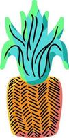 natürliche Ananas handgezeichnete Vektorillustration vektor