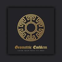 lyxig guld prydnad emblem design elegant linjekonst dekorativ logotyp. hotell etikett mall vektor