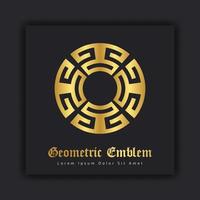 lyxig guld prydnad emblem design elegant linjekonst dekorativ logotyp. hotell etikett mall vektor