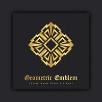 lyxig guld prydnad emblem design elegant linjekonst dekorativ logotyp. hotell etikett mall vektor