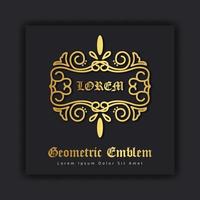 lyxig guld prydnad emblem design elegant linjekonst dekorativ logotyp. hotell etikett mall vektor