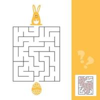 hjälp den lilla kaninen att hitta vägen till påskägget. labyrint. labyrintspel för barn vektor