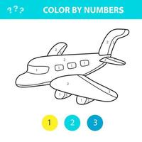 färgläggning av siffror söt vektor plan. pedagogiskt spel för barn
