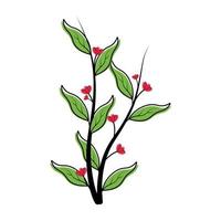 blomma ikon ClipArt kontur med röd söt färg vektor animerad illustration design i vit bakgrundsbild