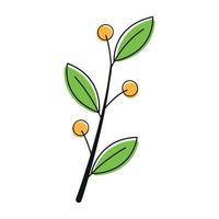 animierter Pflanzen-Symbol-Clipart-Vektor für Dekorationselemente in weißem Hintergrundbild vektor