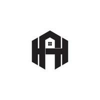 bokstaven ha hus sexkantiga geometriska symbol logotyp vektor