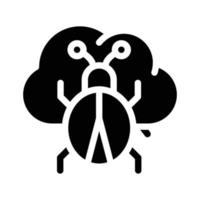 Cloud-Virus-Glyphen-Symbol Vektor-Symbol-Illustration vektor