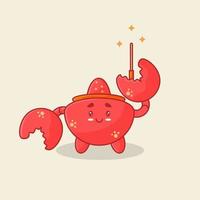 süße Krabbe mit Zaubercharakter vektor