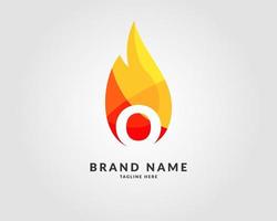 buchstabe o moderne flamme trendiges helles logo-design für kreatives und energisches unternehmen vektor