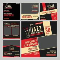 Designvorlage für internationale Jazz-Social-Media-Posts vektor