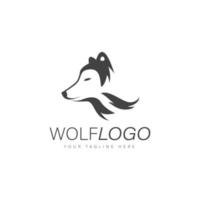 wolf logotyp design illustration ikon vektor