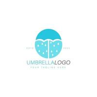 Kreis mit Regenschirm Regen Logo Design Illustration Symbol vektor