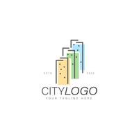 staden linjär logotyp design ikon illustration vektor