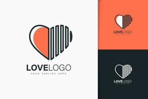 liebe logo design linearen stil vektor