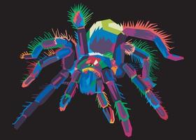 färgglada tarantula spindel på cool isolerade popkonst stil bakgrund. wpap-stil vektor