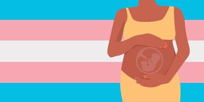 schwangere Ersatzfrau auf dem Transgender-Hintergrund vektor