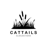 cattails natur logotyp vintage mall symbol illustration design vektor