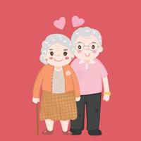 Großelterntag, Senioren und Liebe des alten Paares vektor