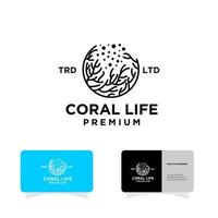 coral life logotyp design vektor