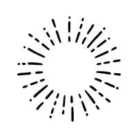 handgezeichneter Sunburst-Glanzstrahl. Gekritzel vektor