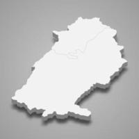 3D isometrisk karta över baalbek-hermel är en governatore av Libanon vektor