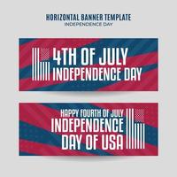 glücklicher 4. juli - unabhängigkeitstag usa webbanner für horizontale plakate, banner, raumfläche und hintergrund der sozialen medien vektor