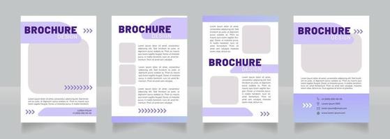ren transport lila tom broschyr design. malluppsättning med kopia utrymme för text. förgjord insamling av företagsrapporter. redigerbara 4 papperssidor vektor