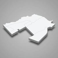3D isometrisk karta över islamabad är en provins i Pakistan vektor
