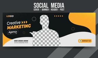 Creative-Marketing-Agentur Social Media-Cover-Banner-Header-Post-Vektorvorlage vektor
