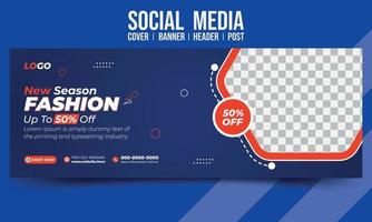 neue Saison Mode Super Sale Social Media Cover Banner Header Post Vektor Template Design