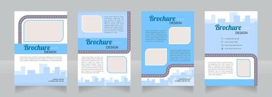 sauberer stadtverkehr blaues leeres broschürendesign. vorlagensatz mit kopierraum für text. Sammlung vorgefertigter Unternehmensberichte. editierbare 4 Seiten vektor
