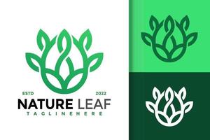 Lotus Natur grünes Blatt-Logo-Design-Vektor-Vorlage vektor