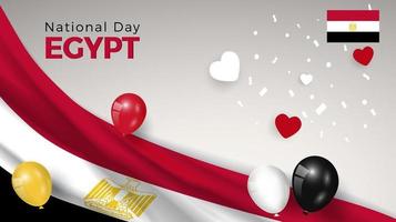 glücklicher nationaltag ägypten. banner, grußkarte, flyerdesign. Poster-Template-Design vektor