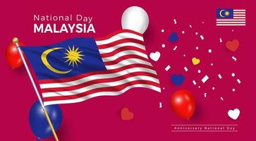 alles gute zum jubiläum nationaltag von malaysia. Banner. Flyer-Design. Poster vektor