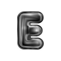 schwarzes latexaufgeblasenes alphabetsymbol, isolierter buchstabe e vektor