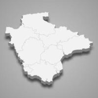 3D-Karte von Devon ist eine zeremonielle Grafschaft von England vektor