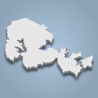 3D isometrisk karta över Orkneys fastland är en ö i Skottland vektor