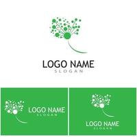 Löwenzahn-Blume-Logo-Vektor-Template-Design vektor