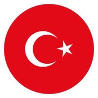 Runde Flagge der Türkei vektor