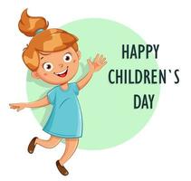 lyckliga barnens dag gratulationskort. 1 juni vektor