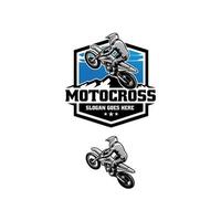 Springender Motocross-Action-Illustrations-Logo-Vektor vektor