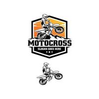 satz von motocross-extremsport-illustrationslogovektor vektor