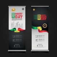 set roll up banner promotions senegal happy republic day hintergrundvorlage vektor