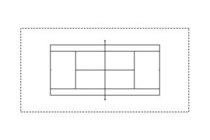 Umrissstil des grünen Feldes des Tennisplatzes vektor
