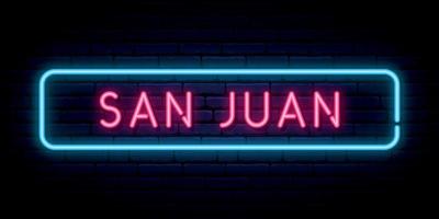 san juan neonskylt. vektor