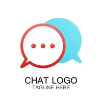 Chat-Logo, rote und blaue Sprechblase, für ein Firmenlogo oder Symbol vektor